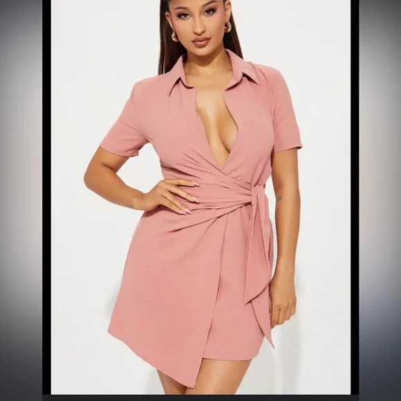 Salmon wrap dress - Picture 1 of 7